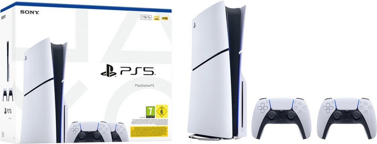 PlayStation 5 PS5 Disk Slim + 2x DualSense Wireless-Controller Bundle 1TB