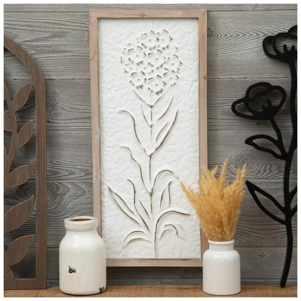 White Flower Metal Wall Decor