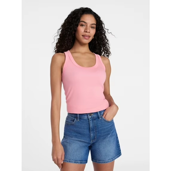 Time and Tru Women's Ribbed Tank Top, Sizes XS-XXXL