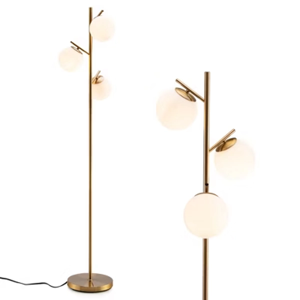 Costway 3-GlobeFloorLampModernFreestandingLampLivingRoomw/FootSwitch