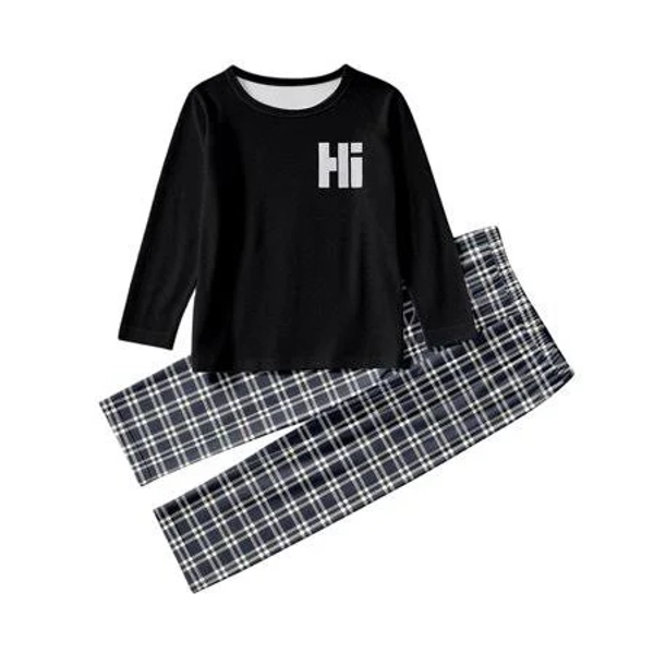 Ulitacool Girl'S Outfits Long Sleeve Top And Pants Round Neck Floral Print Play Outfit Fashion Clothes Black 8-9 Years