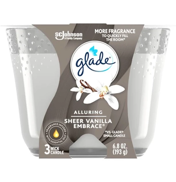 Glade 3-Wick Candle Sheer Vanilla Embrace