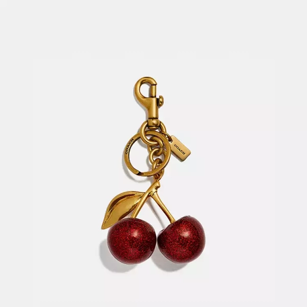 Brass/Red Apple Cherry Bag Charm
