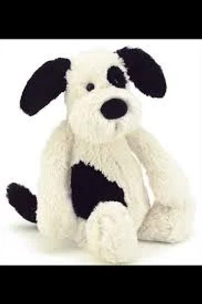 Jellycat Bashful Black Cream Puppy