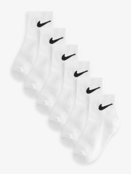 Nike White Ankle Socks 6 Pack - Size 4-5 Yrs