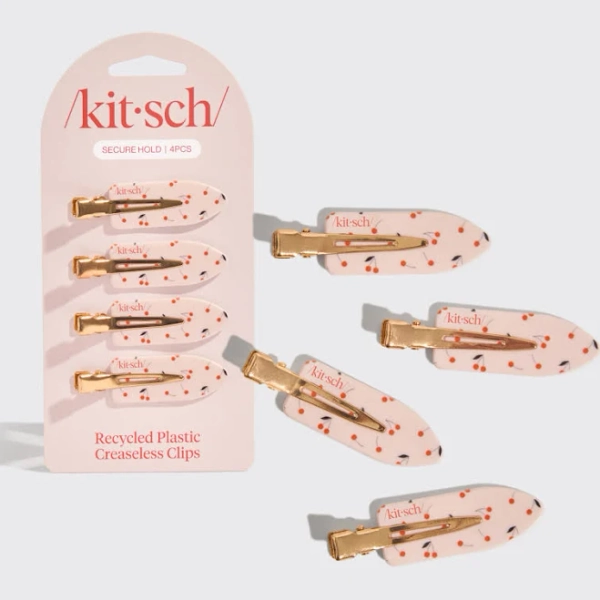 Kitsch Cherry Print Creaseless Clips (4pc)