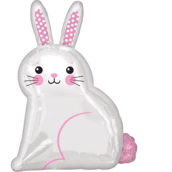 Buy Amscan 22 inch White Satin Bunny Junior Shape Foil Balloon | Balloons4u