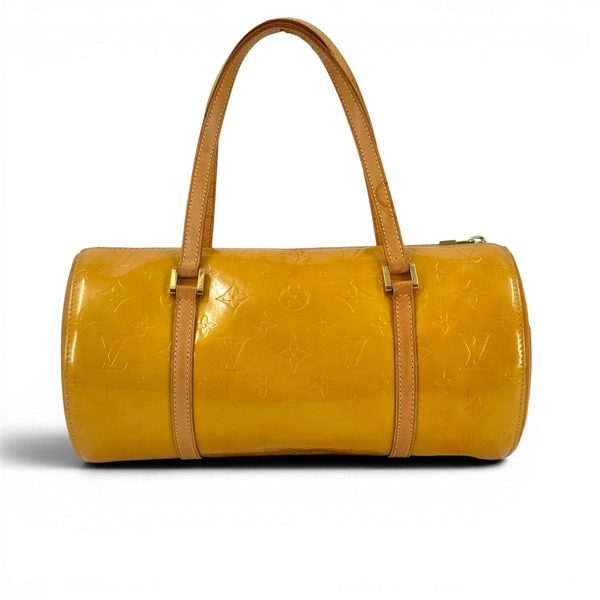 LOUIS VUITTON Bedford Monogram Vernis Yellow Patent Leather Handbag M91006