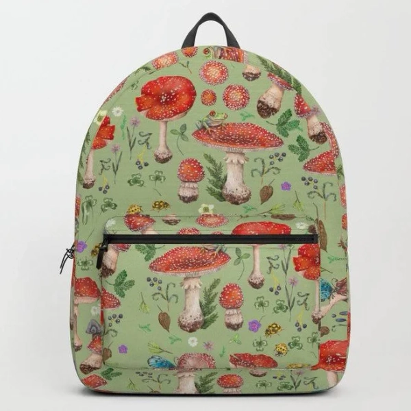 Society6 Lovely Red Mushrooms Backpack