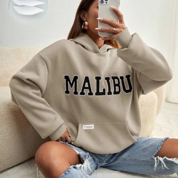 SHEIN Women's Oversized Drop Shoulder Kangaroo Pocket Hoodie