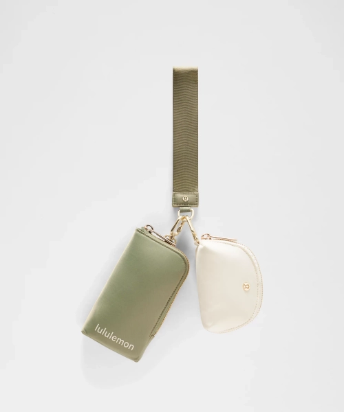 Dual Pouch Wristlet *Wallet - Bay Leaf/Light Ivory - ONE SIZE