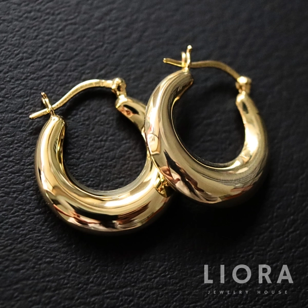 25mm Gold Bold Dome Hoop Earrings, Chunky Hoop Earrings, Gold Hoop Earrings, Thick Hoops, Round Thick Hoops, Silver Hoop, Women Hoop Earring