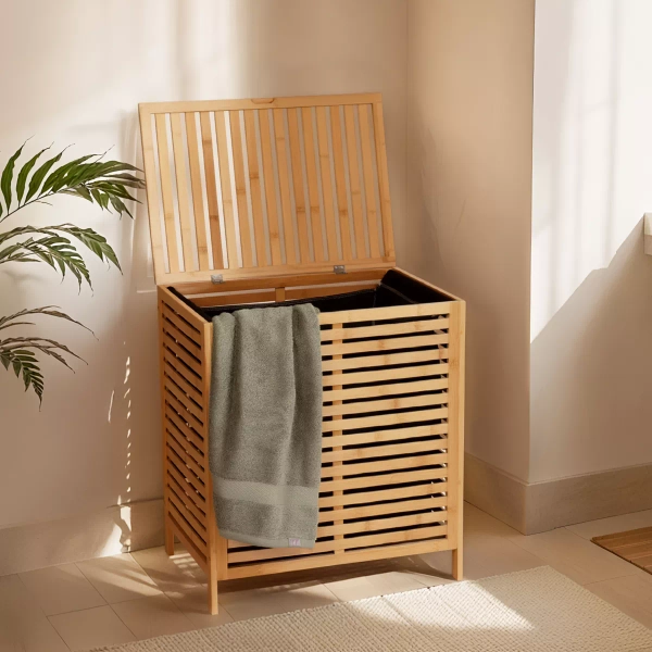 Meuble panier à linge en bambou (53 x H60 cm) Harmonie Naturel