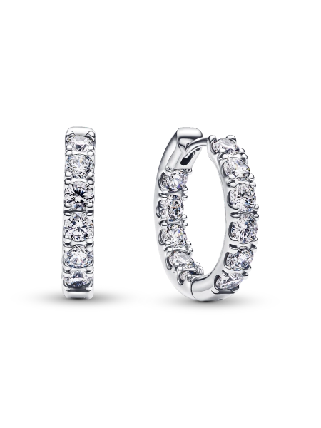 Sparkling Row Eternity Hoop Earrings