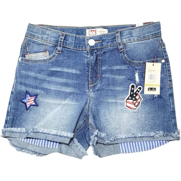 Lei Girls' Patch Denim Shorts