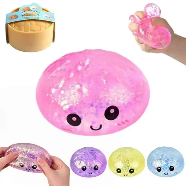 Glitter Dumpling Squishy Toy Simulation Food Sensory Squeeze Ball Stress Relief Slow Rebound Blind