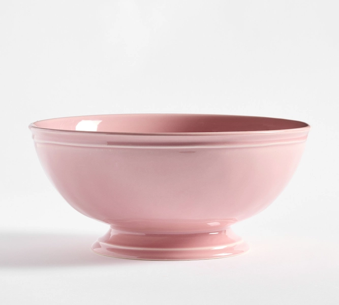 Cambria Handcrafted Stoneware Large Footed Serving Bowl