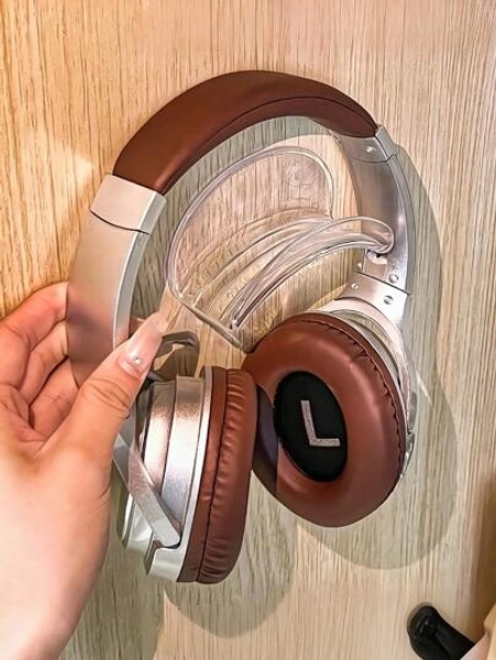 Headphone Hanger Wall Mounted, Hair Band Hair Rope Hat Transparent Bracket, Headphone Hook Under The Table - Can Be Easily And Non-Destructively Installed On The Wall, Desktop Or PC, Wall Storage Rack, Wall Bag Storage Rack, Suitable For Headphones Within 4cm In Width