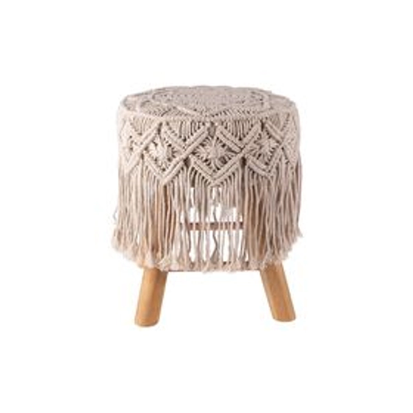 Repousa Pés Bege Macramé