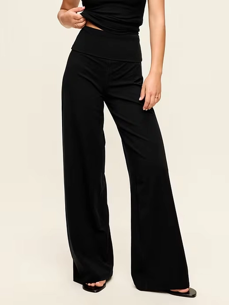 High-Waisted PowerChill Fold-Over Wide-Leg Pants