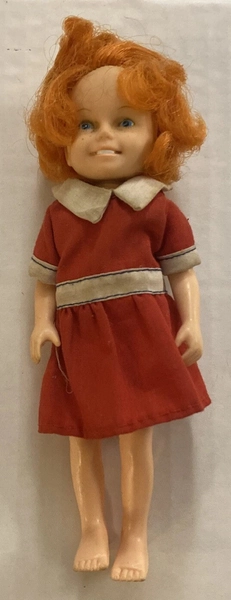 Vintage 1980s Knickerbocker Little Orphan Annie Baby Doll Red Dress Toy Figure