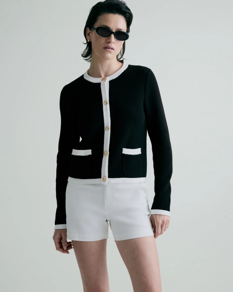 100% Organic Cotton Sweater Jacket in Navy