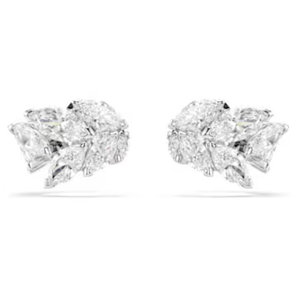 Mesmera ear cuffs, Marquise cut, White, Rhodium plated