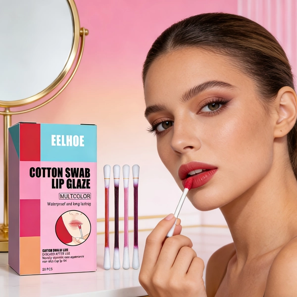 Disposable Liquid Lipstick Pen, Individual Swab Applicators, Hydrating Color & Transfer-Resistant, Pocket-Size Card Case