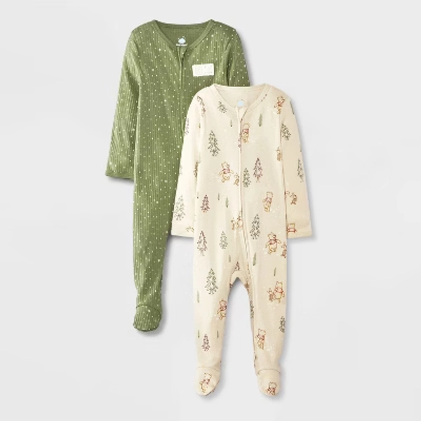 Baby 2pk Winnie the Pooh Sleep N' Play - Cloud Island™ Sage Green 0-3M
