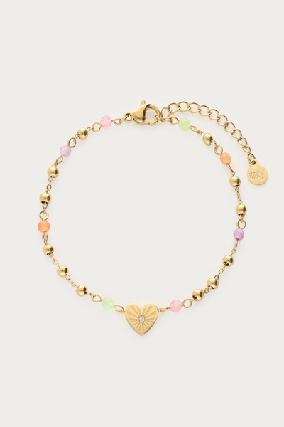 Armband mit Herz und bunten Perlen  | My Jewellery
