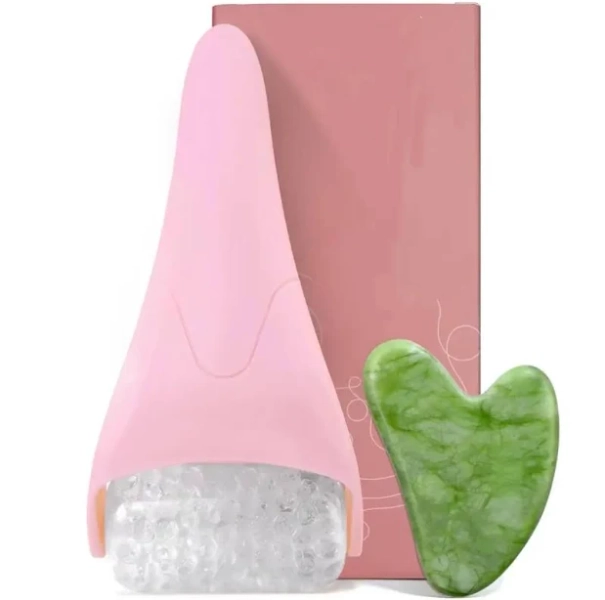 Upgrade Ice Roller & Gua Sha Beauty Sculptor Roller - Normal Adult At-Home Routine Facial Slimming & Massage Tool, Reduces Puffiness, Facelift Effect,
