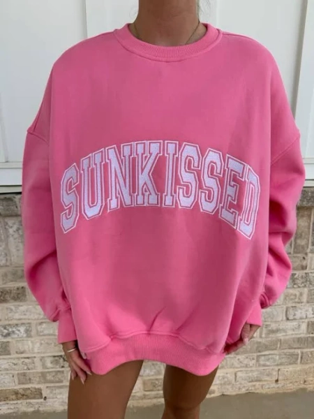 Sunkissed Collegiate Embroider Oversized Sweatshirt