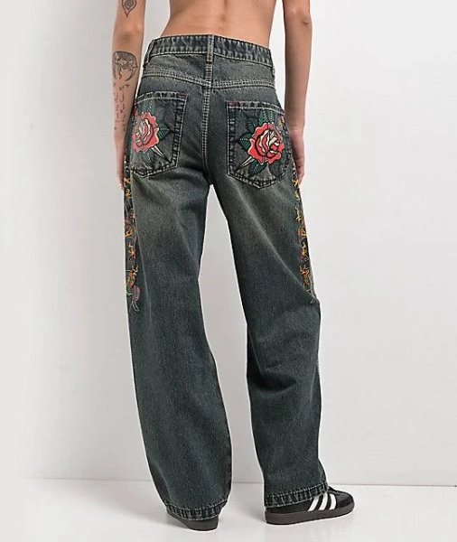 Ninth Hall Idle Envy Cougar Snake Straight Leg Jeans