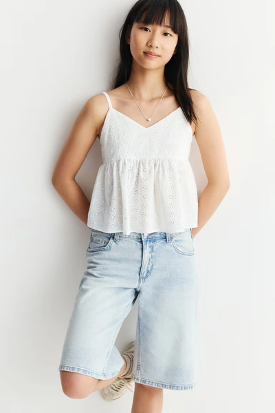 Peplum Strappy Top - White