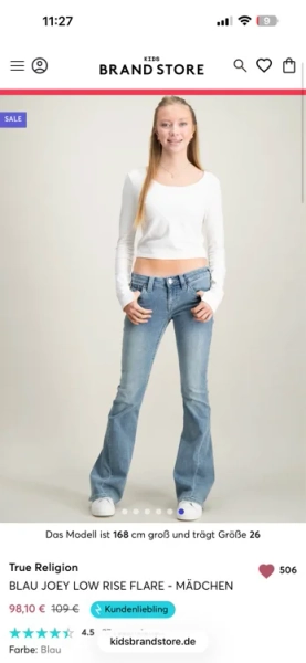 True Religion BLAU JOEY LOW RISE FLARE - MADCHEN