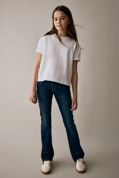 Bootcut Leg Low Jeans - Dark denim blue