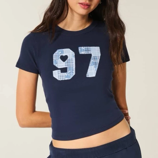 Hollister Women's Butterfly Graphic Baby Tee