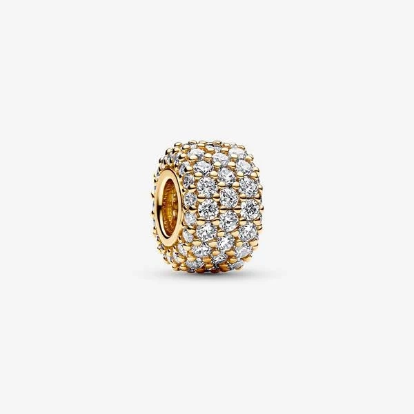 Pandora Sterling Silver Sparkling Pavé Triple- Row Charm