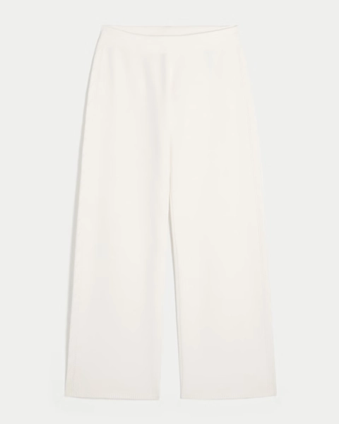 Gilly Hicks Heart Pointelle Straight Sweater-Knit Pants