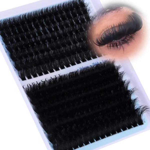 Lash Clusters 160D+260D Eyelash Clusters 12-24mm Long Lash Extension Thick Cluster Eyelash Extensions Volume Strip Mink Lashes Cluster Dramatic Full