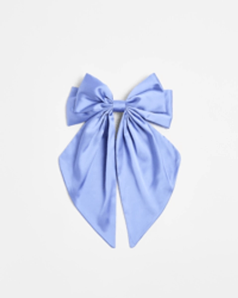 Large Satin Hair Bow - Blue