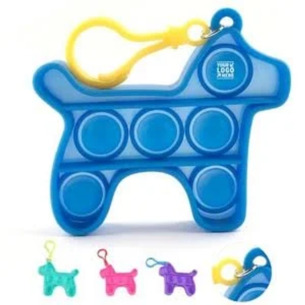Promotional Canine Bubble Sensory Fidget Keychain