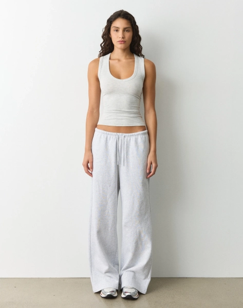 Tie Waist Oversized Wide Leg Sweatpant