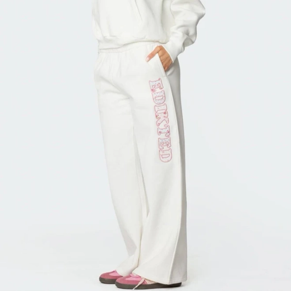 Edikted Women's Mili Logo Wide Leg Sweatpants