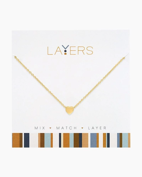 Petite Heart Adjustable Necklace in Gold