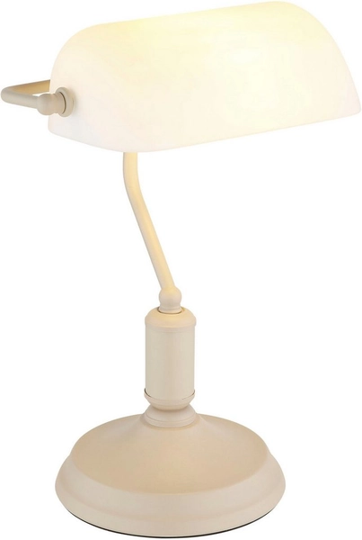 OTTO home Tischleuchte Lirria Bankerslamp, Ein-/Ausschalter, ohne Leuchtmittel, Wippschalter am Kabel, Bankerlampe, beige, Vintage