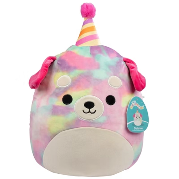 Squishmallows 12" Delenne The Party Puppy Dog w Party Hat - Official Celebration Plush - Collectible Soft Puppy Stuffed Animal Toy - Gift for Kids