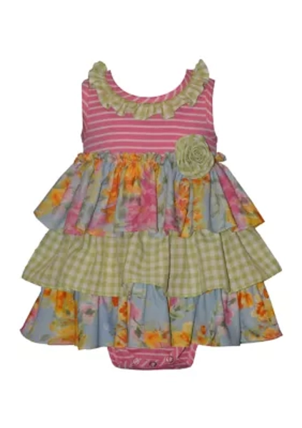 Baby GirlsTiered Mixed Media Dress