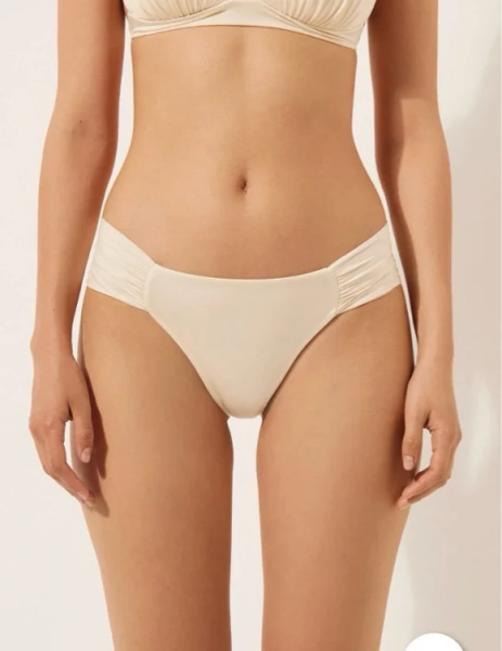 Bas de maillot brésilien avec drapé Shiny Satin