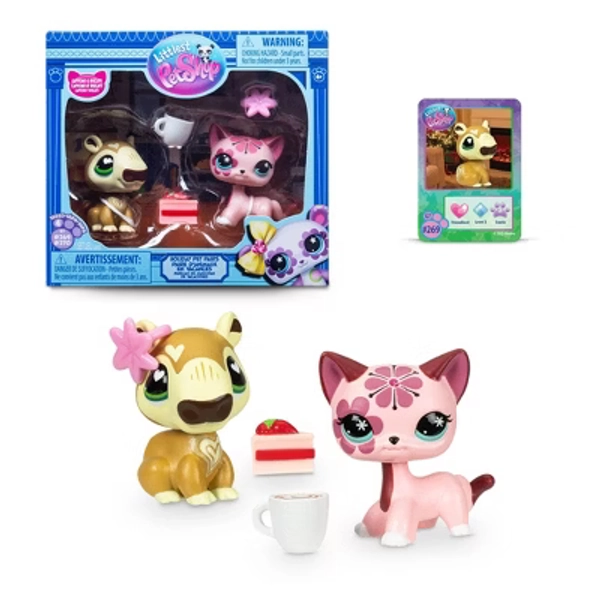Littlest Pet Shop Cozy Holiday Winter Pals Pet Pairs Capybara and Short Hair Cat - 2pk